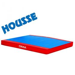 Housse de remplacement pour matelas de reception bicolore solidaire velcro en bout