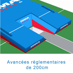 International single cover pole vault landing system 8.00 x 6.00 x 0.80/0.40m