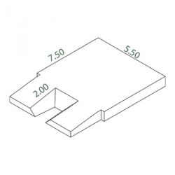 Matelas perche federal monohousse 7.50 x 5.50 x 0.80/0.50m