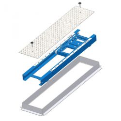 Standard rail set 1500x350mm in a frame box with sliding cart and cover - per pair