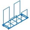 Vertical transportation cart with rails for mats