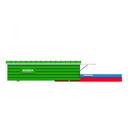 Shed on fixed wheels for basic pole-vault landing system 4.70 x 5.60 m