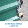 Shed on fixed wheels for basic pole-vault landing system 4.70 x 5.60 m