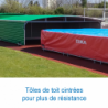 Shed on fixed wheels for basic pole-vault landing system 4.70 x 5.60 m