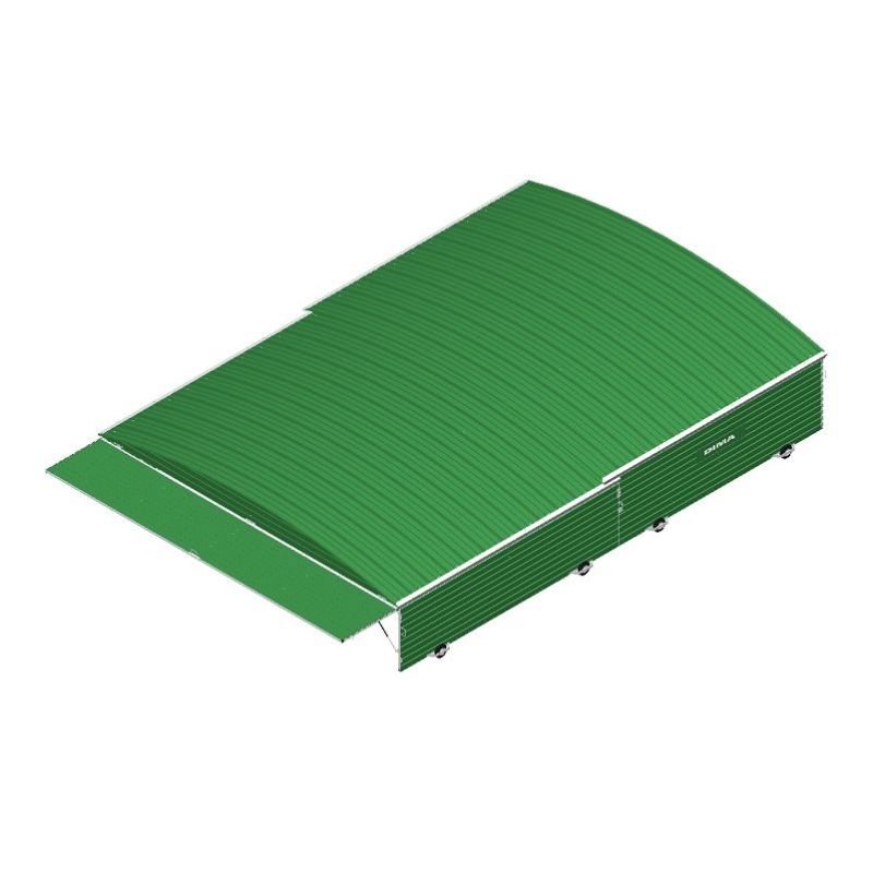 Shed on fixed wheels for meeting pole-vault landing system 7.85 x 5.60m Shed on fixed wheels for meeting pole-vault landing system 7.85 x 5.60m