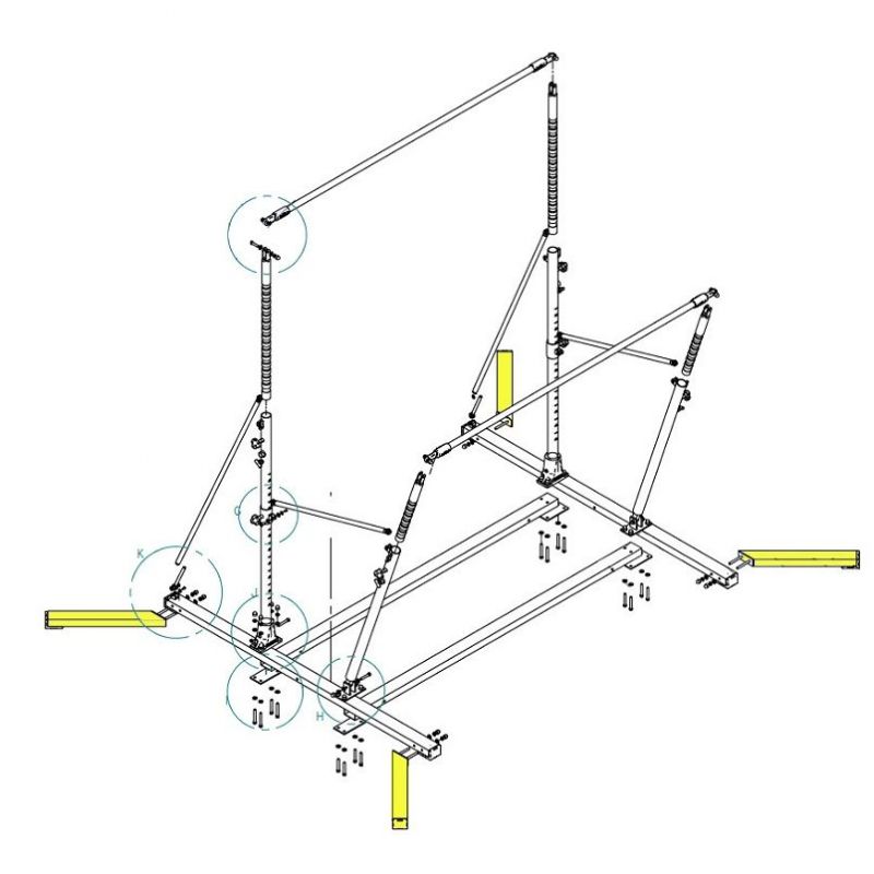 STABILISATEURS BARRES ASYMETRIQUES / PARALLELES LOT DE 4 STABILISATEURS BARRES ASYMETRIQUES / PARALLELES LOT DE 4